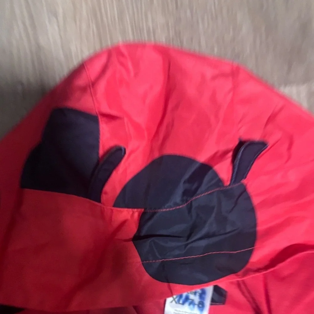 Carter's Girls Red Black Polka Dot Ladybug Raincoat Hooded Jacket 7-8 XL